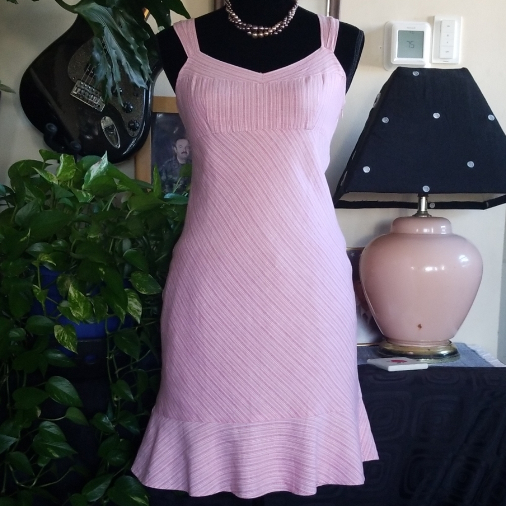 Pink Linen Sundress, Sz 4